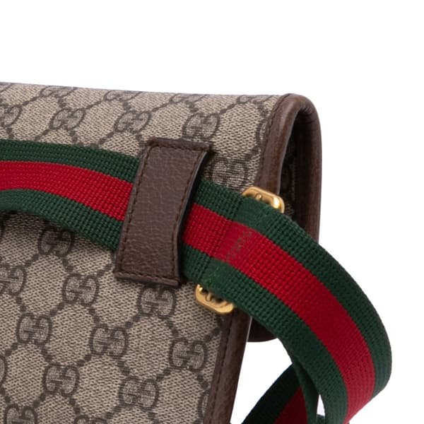 Pre-owned Gucci GG Supreme Web Neo Vintage Belt Bag Brown