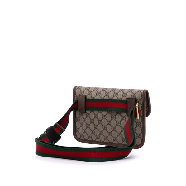 Pre-owned Gucci GG Supreme Web Neo Vintage Belt Bag Brown