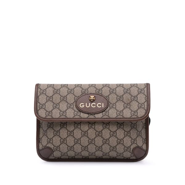 Pre-owned Gucci GG Supreme Web Neo Vintage Belt Bag Brown