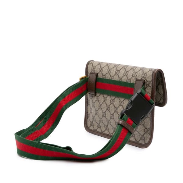 Pre-owned Gucci GG Supreme Web Neo Vintage Belt Bag Brown