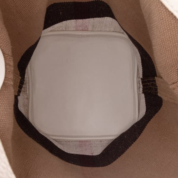 Pre-owned Burberry Mini Mega Check Canvas Ashby Tassel Bucket Bag Brown