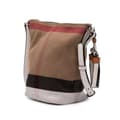 Miniatyrbild 2 av 10: Pre-owned Burberry Mini Mega Check Canvas Ashby Tassel Bucket Bag Brown