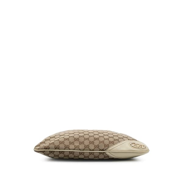 Pre-owned Gucci GG Canvas New Britt Hobo Brown