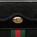 Miniatyrbild 9 av 10: Pre-owned Gucci Small Suede Ophidia Belt Bag Black