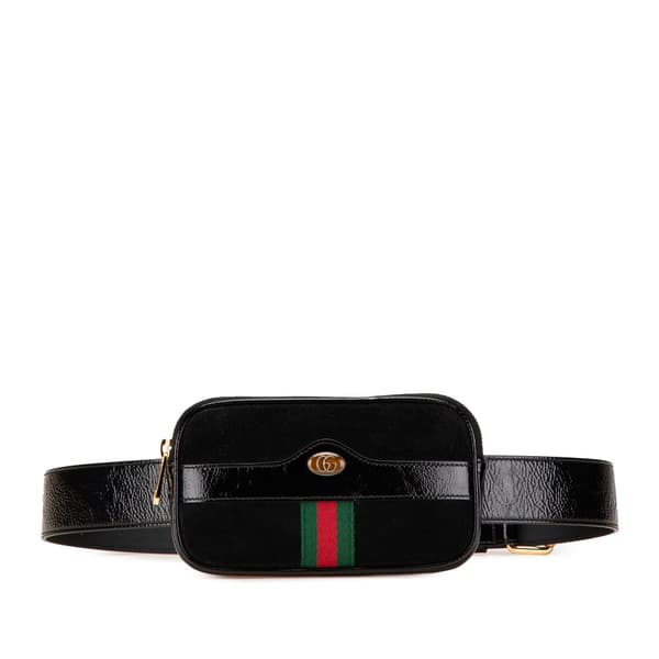 Pre-owned Gucci Small Suede Ophidia Belt Bag Black