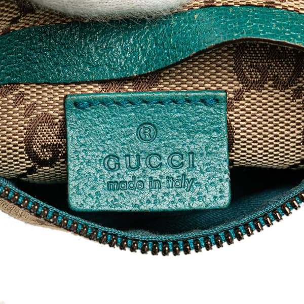 Pre-owned Gucci GG Canvas Web Double Pocket Belt Bag Brown