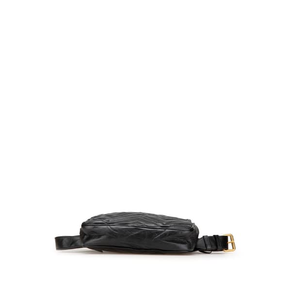 Pre-owned Gucci GG Marmont Square Matelasse Leather Belt Bag Black