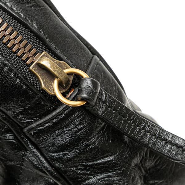 Pre-owned Gucci GG Marmont Square Matelasse Leather Belt Bag Black