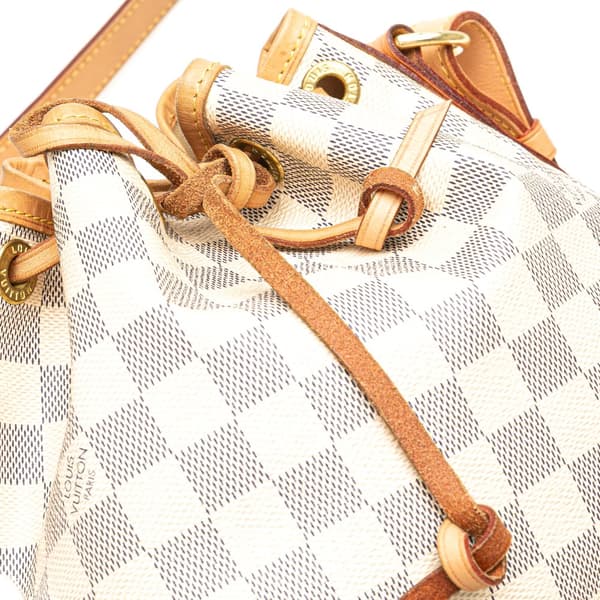 Pre-owned Louis Vuitton Damier Azur Noe BB White