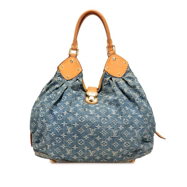 Pre-owned Louis Vuitton Monogram Denim Mahina XL Blue