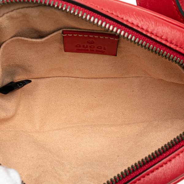 Pre-owned Gucci GG Marmont Matelasse Leather Belt Bag Red