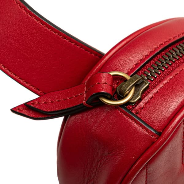Pre-owned Gucci GG Marmont Matelasse Leather Belt Bag Red