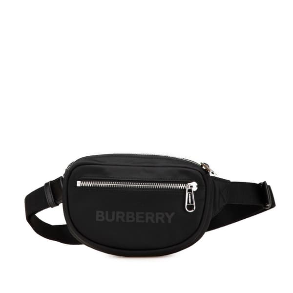 Pre-owned Burberry Econyl Logo Cannon Bum Bag Black