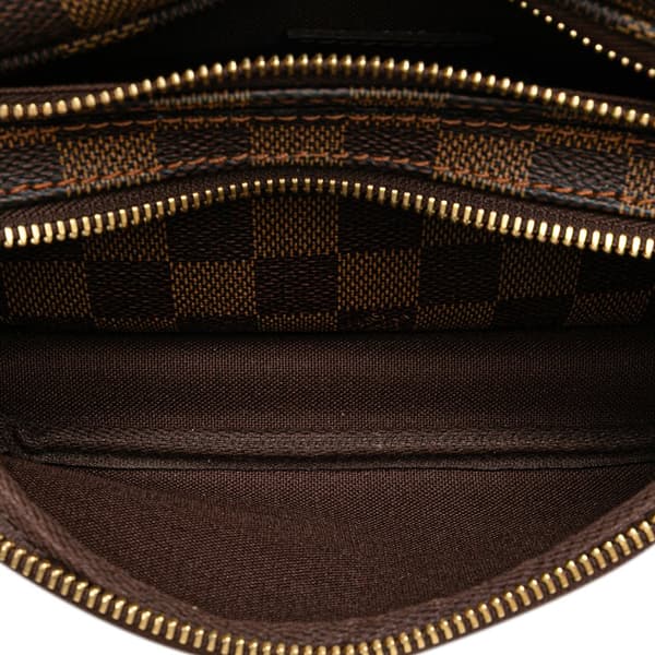 Pre-owned Louis Vuitton Damier Ebene Melville Belt Bum Bag Brown