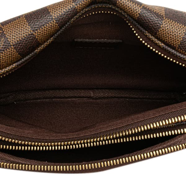 Pre-owned Louis Vuitton Damier Ebene Melville Belt Bum Bag Brown