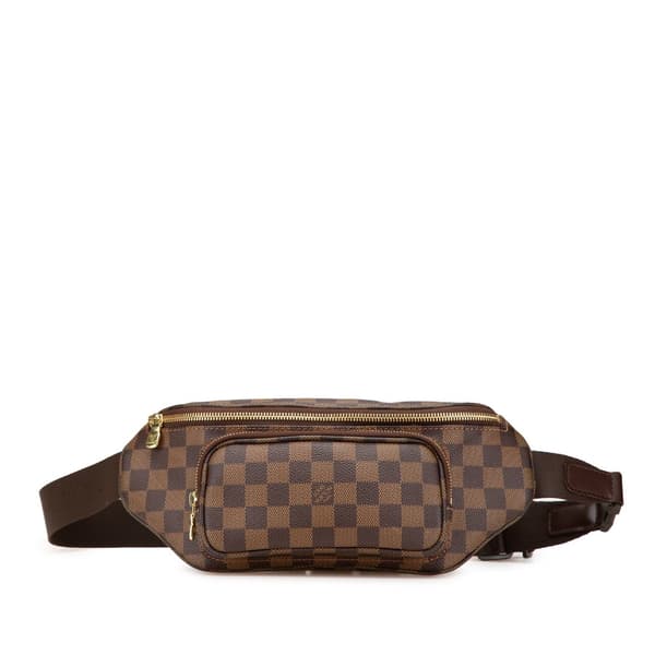 Pre-owned Louis Vuitton Damier Ebene Melville Belt Bum Bag Brown