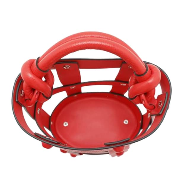Pre-owned Ferragamo Leather Cage Bucket Bag Red