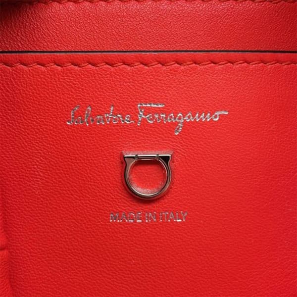 Pre-owned Ferragamo Leather Cage Bucket Bag Red