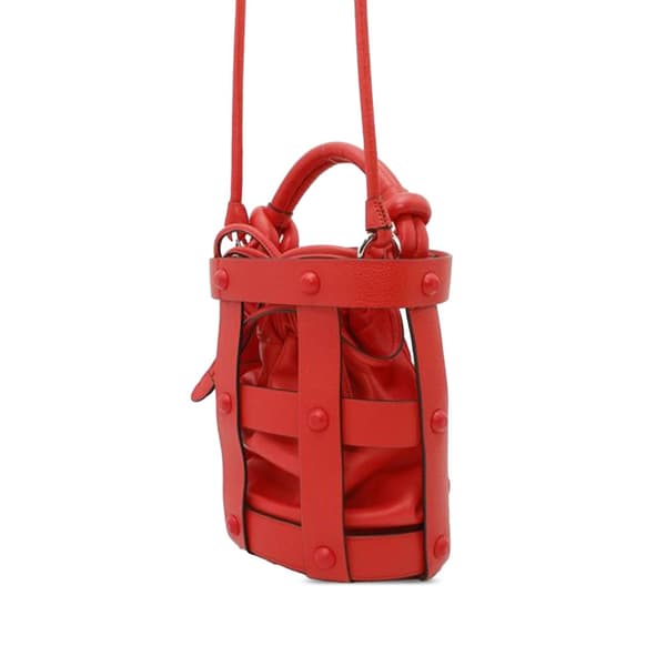 Pre-owned Ferragamo Leather Cage Bucket Bag Red