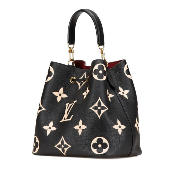 Pre-owned Louis Vuitton Monogram Giant Bicolor Empreinte Neonoe MM Black