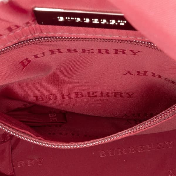 Pre-owned Burberry Velvet Trimmed House Check Canvas Bucket Bag Brown