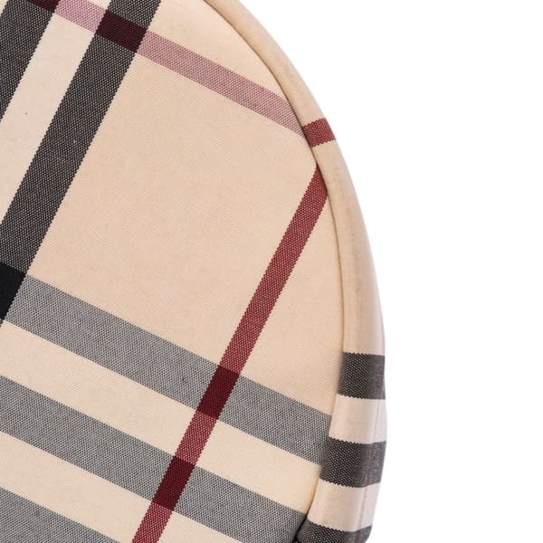 Pre-owned Burberry Velvet Trimmed House Check Canvas Bucket Bag Brown