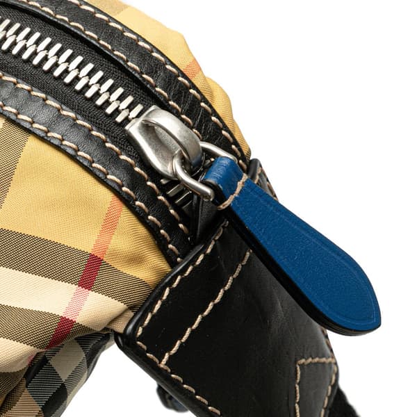 Pre-owned Burberry House Check Nylon Sonny Belt Bag Brown