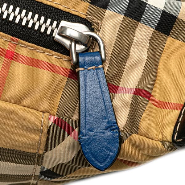Pre-owned Burberry House Check Nylon Sonny Belt Bag Brown