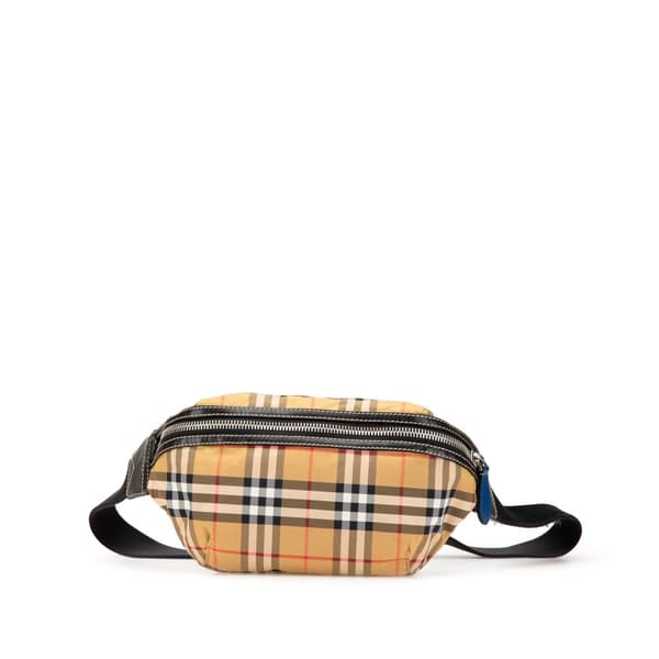 Pre-owned Burberry House Check Nylon Sonny Belt Bag Brown