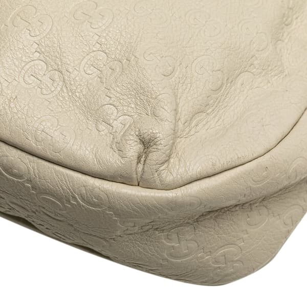 Pre-owned Gucci Medium Guccissima New Ladies Hobo White