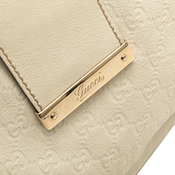 Pre-owned Gucci Medium Guccissima New Ladies Hobo White