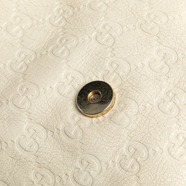 Pre-owned Gucci Medium Guccissima New Ladies Hobo White