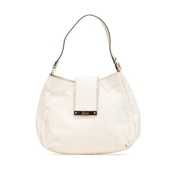 Pre-owned Gucci Medium Guccissima New Ladies Hobo White