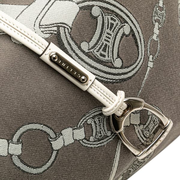 Pre-owned Celine Macadam Canvas Bittersweet Hobo Gray