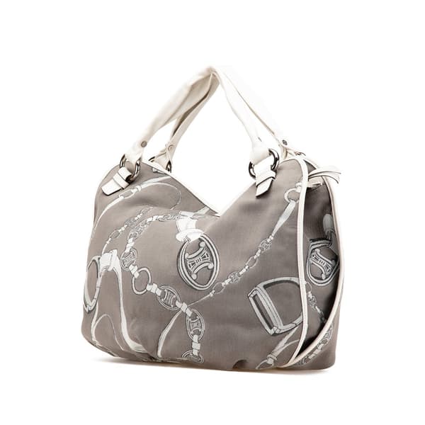 Pre-owned Celine Macadam Canvas Bittersweet Hobo Gray