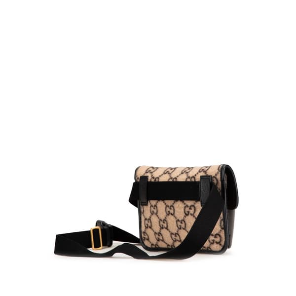 Pre-owned Gucci GG Wool Slim Belt Bag Brown
