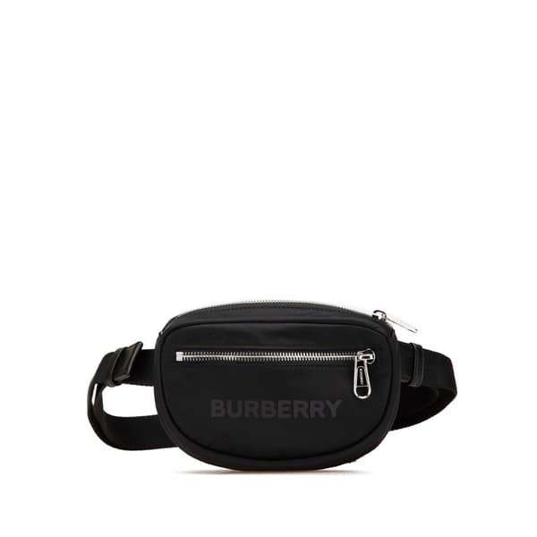 Pre-owned Burberry Econyl Nylon Logo Cannon Bum Bag Black