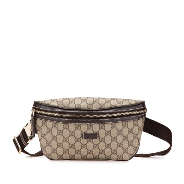 Pre-owned Gucci GG Supreme Belt Bag Brown