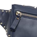 Miniatyrbild 7 av 10: Pre-owned Valentino Quilted Lambskin VLTN Rockstud Spike Belt Bag Blue