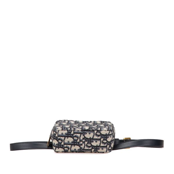 Pre-owned Dior Oblique Canvas Belt Pouch Blue