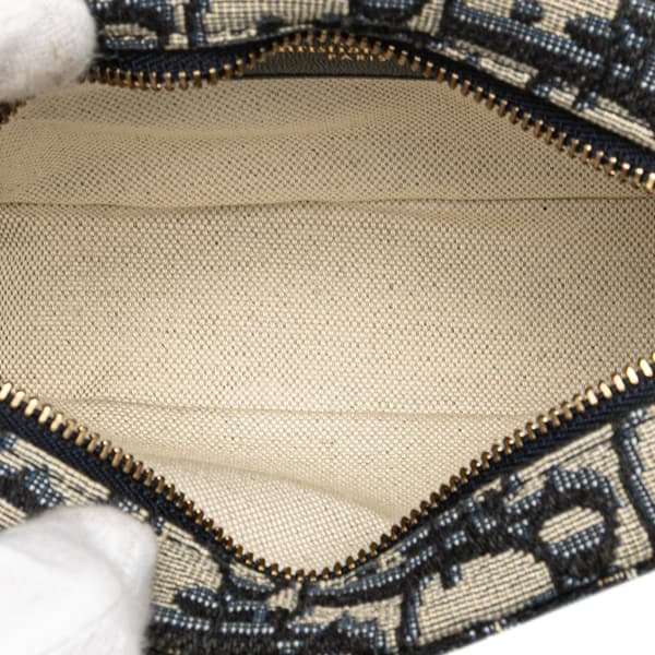 Pre-owned Dior Oblique Canvas Belt Pouch Blue