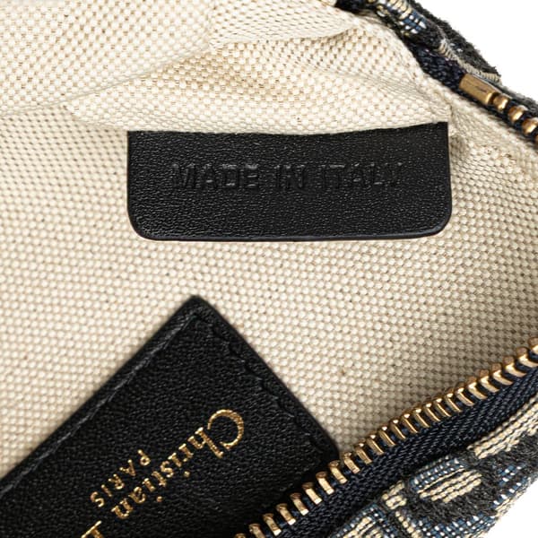 Pre-owned Dior Oblique Canvas Belt Pouch Blue