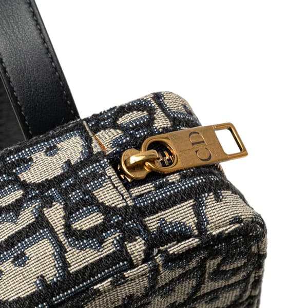 Pre-owned Dior Oblique Canvas Belt Pouch Blue