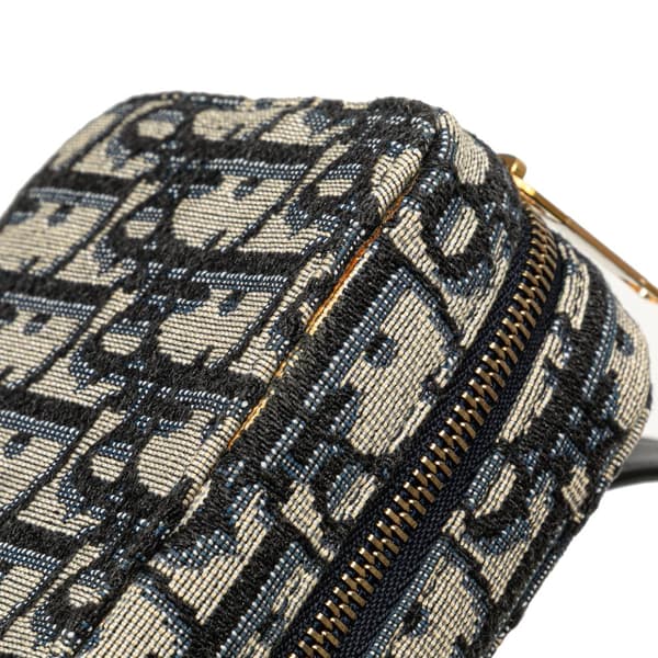 Pre-owned Dior Oblique Canvas Belt Pouch Blue