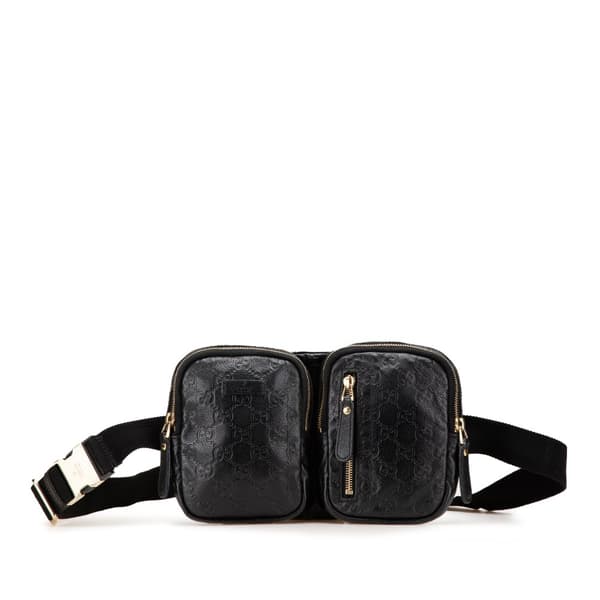 Pre-owned Gucci Guccissima Belt Bag Black