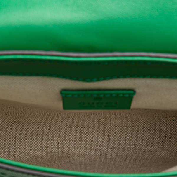 Pre-owned Gucci GG Embossed Perforated Double Belt Bag Green