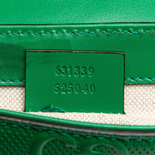 Pre-owned Gucci GG Embossed Perforated Double Belt Bag Green