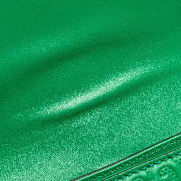 Pre-owned Gucci GG Embossed Perforated Double Belt Bag Green