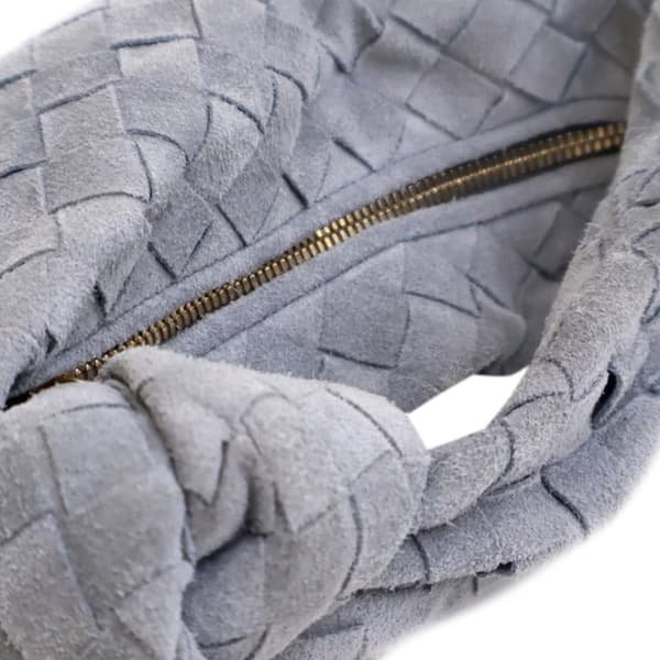 Pre-owned Bottega Veneta Mini Suede Intrecciato Jodie Gray