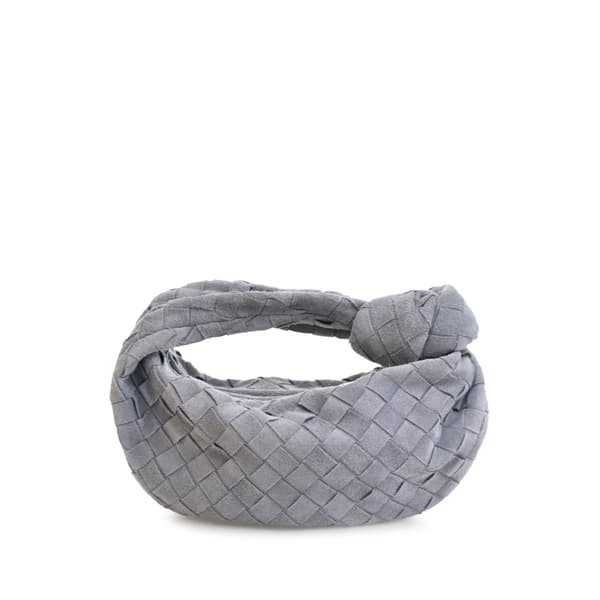 Pre-owned Bottega Veneta Mini Suede Intrecciato Jodie Gray